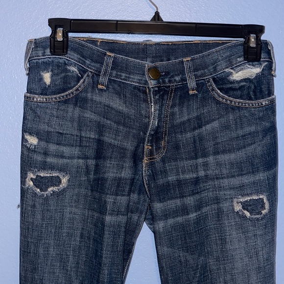 Current Elliott Flare Jeans Size 31 Distressed Patches. D - Picture 2 of 6